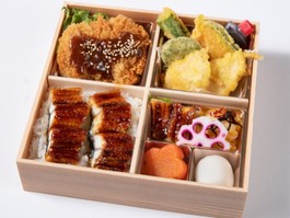 味噌カツと季節の天麩羅の鰻重御膳