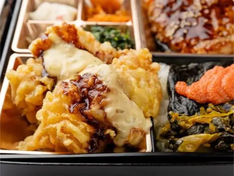 タルタル鳥天とやわらかハンバーグ高菜めんたいのり御膳