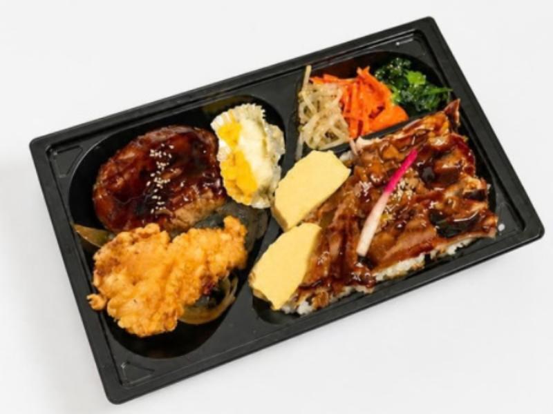 Ａ５ランク黒毛和牛やわらかハンバーグ・からあげのオールスター弁当