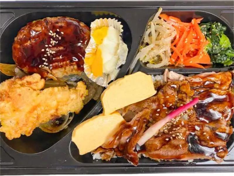Ａ５ランク黒毛和牛やわらかハンバーグ・からあげのオールスター弁当