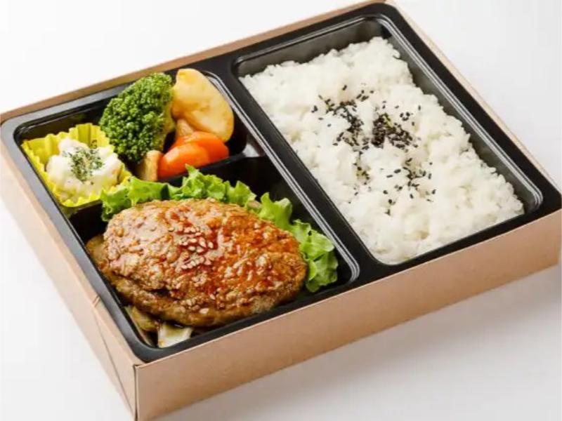 【ご飯の大盛対応可】牛肉入りやわらかハンバーグ弁当