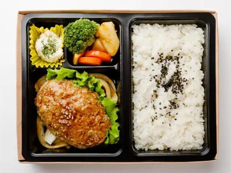【ご飯の大盛対応可】牛肉入りやわらかハンバーグ弁当