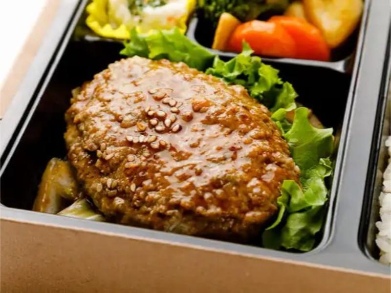 【ご飯の大盛対応可】牛肉入りやわらかハンバーグ弁当
