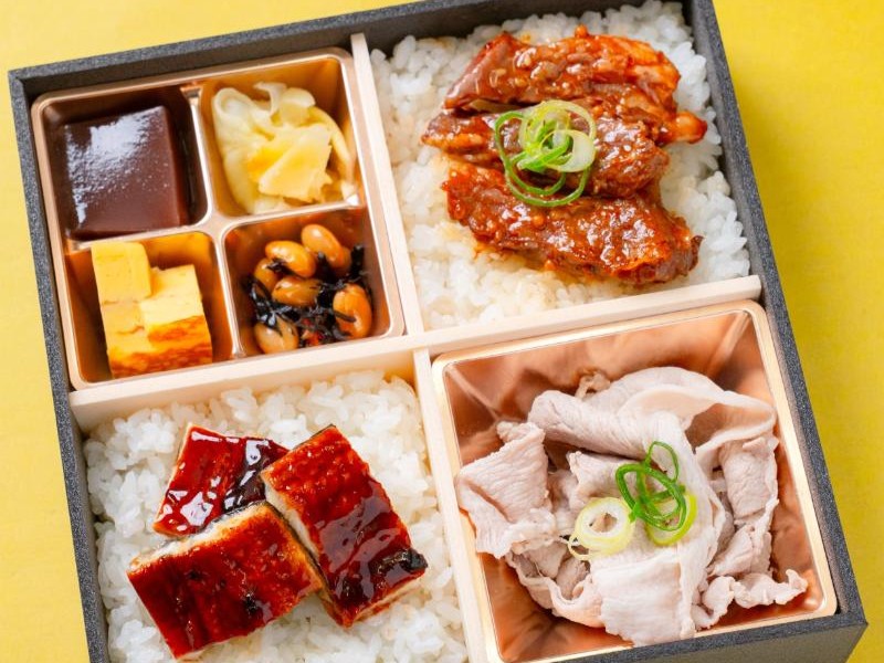 鰻・牛ハラミ・豚しゃぶのトリプルメイン弁当