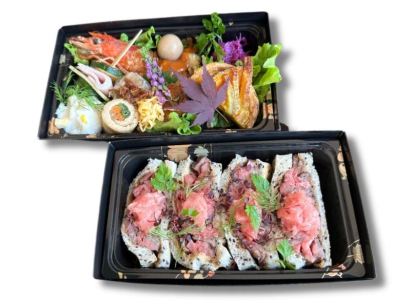 りんご和牛信州牛のローストビーフサンド二段弁当