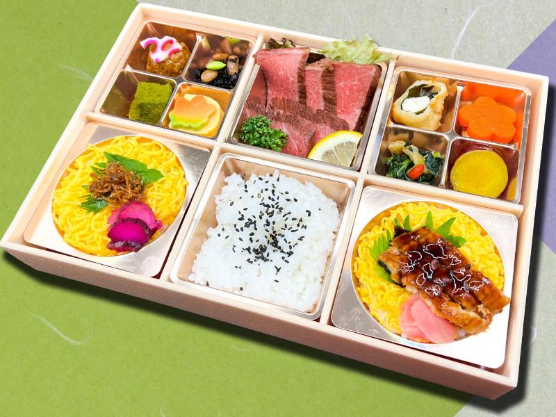 豪華牛ステーキとうな丼ちりめん山椒御膳