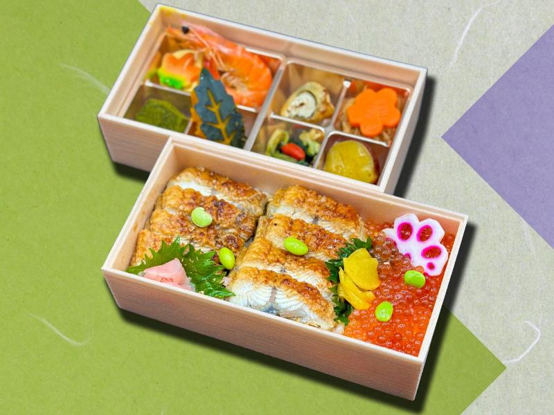 豪華うな丼といくら丼二段重