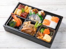 【4種の市松寿司極上御膳】とろけるすき焼き