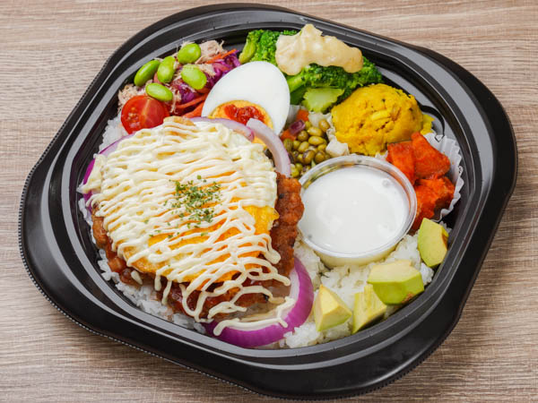 べジ惣菜5種のチャプリケバブロコモコ弁当