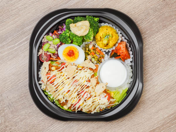 べジ惣菜5種のオリジナルタコライス弁当