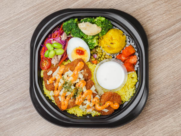 べジ惣菜5種のフィッシュオーバーライス弁当