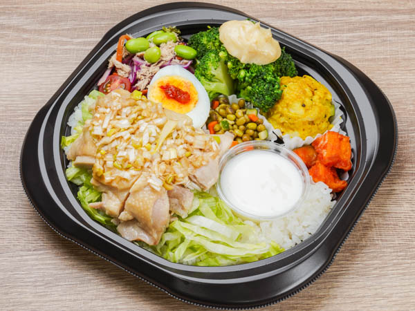 べジ惣菜5種のシンガポールジンジャーチキンライス弁当