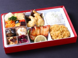 海老のハニーマスタードとチキンステーキ