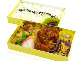 油淋鶏（鶏の薬味ソース掛け）×豚の生姜焼き弁当
