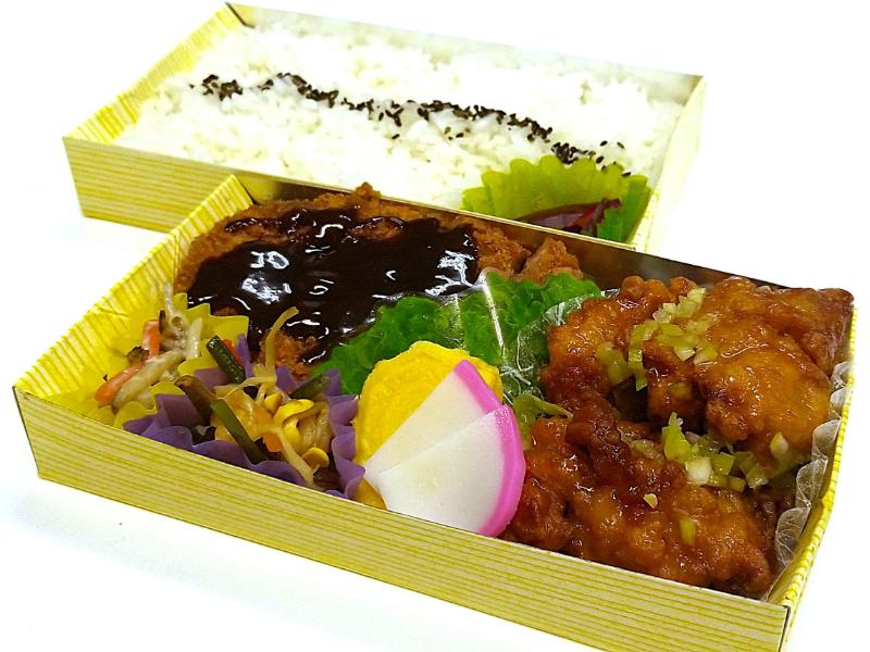 とんかつ名古屋みそソース×油淋鶏（鶏の薬味ソース）弁当
