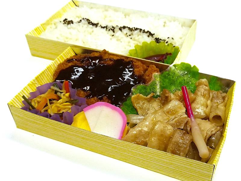 とんかつ名古屋みそソース×豚の生姜焼き弁当