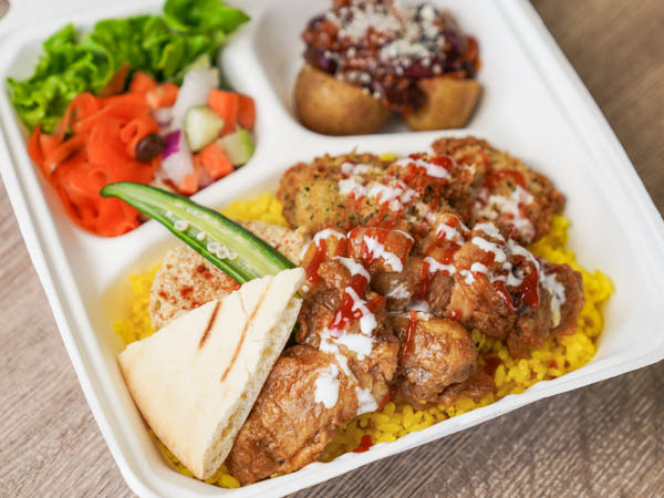 チキン＆ポップコーンシュリンプオーバーライスコンボ　セパレートBOX