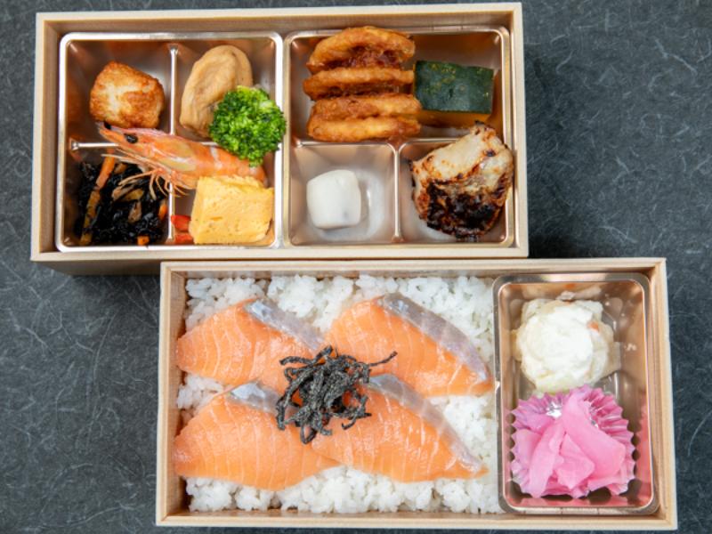 厳選サーモンの昆布〆2段弁当