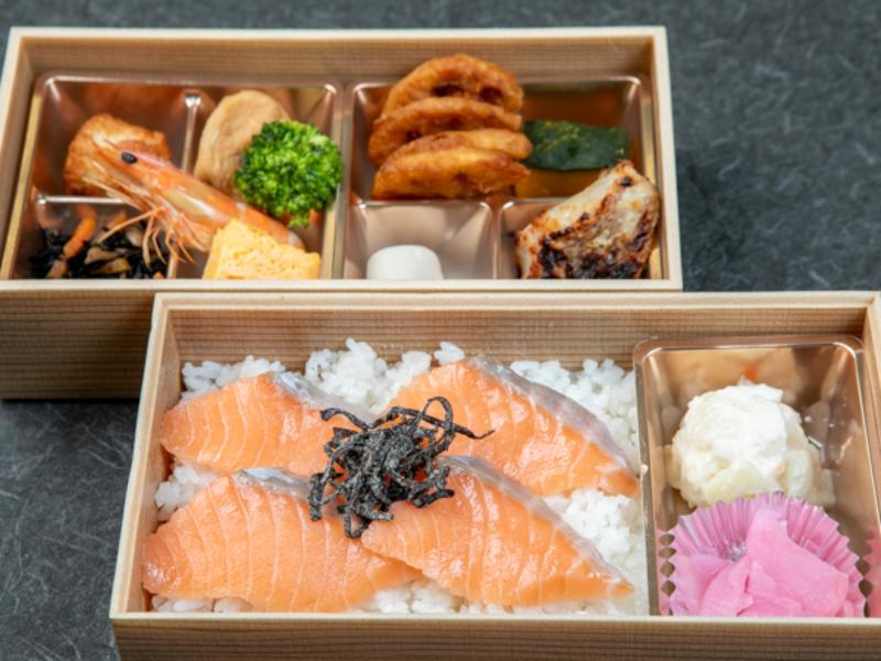 厳選サーモンの昆布〆2段弁当