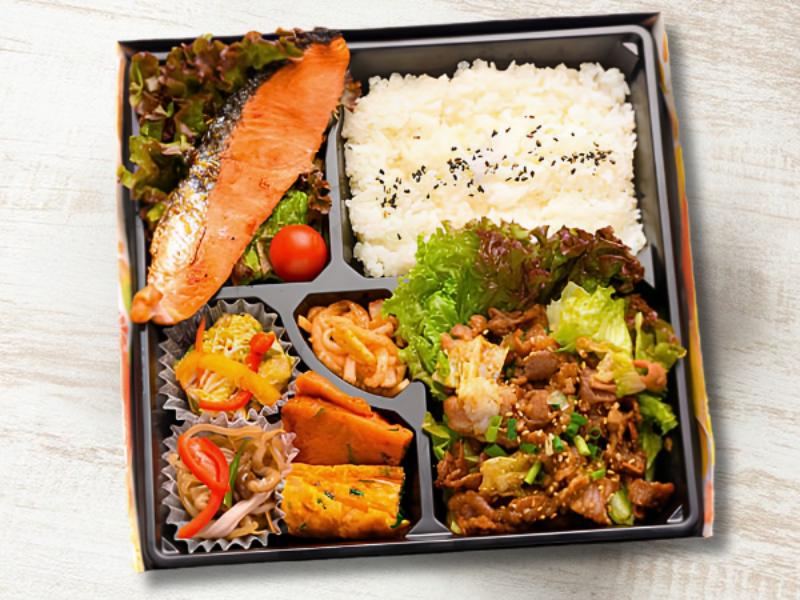 豚プルコギと焼き鮭弁当