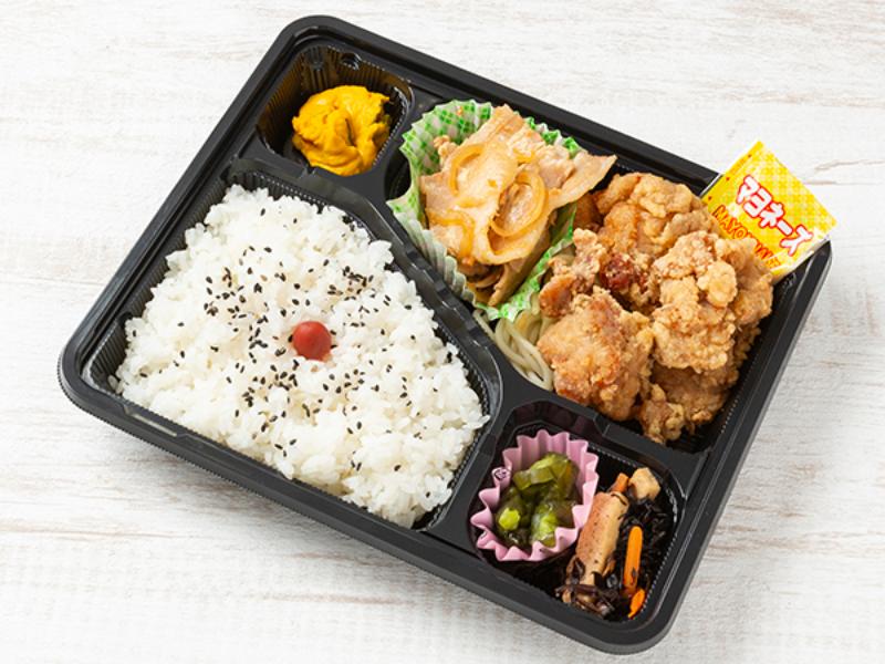 ［4］唐揚げ焼肉弁当