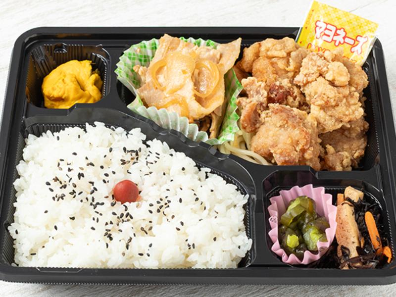 ［4］唐揚げ焼肉弁当