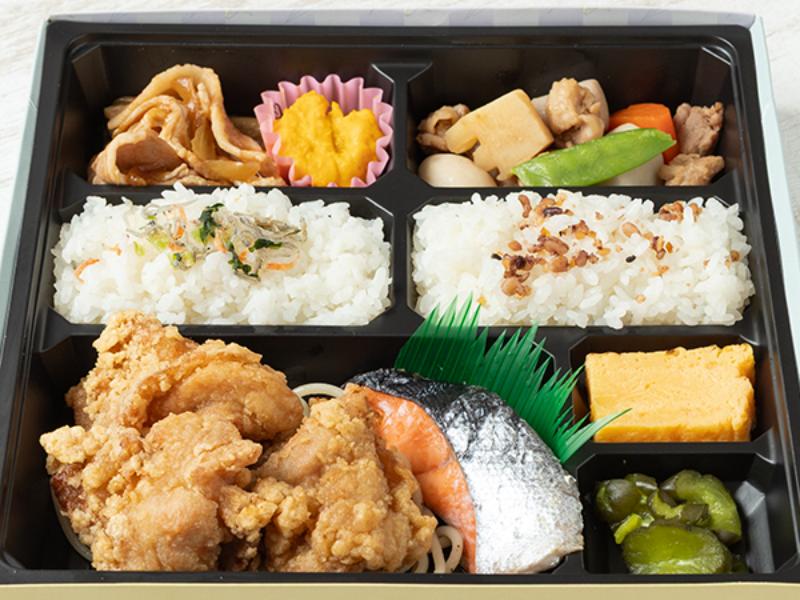 ［13］サーモンの塩焼き唐揚げ満足弁当