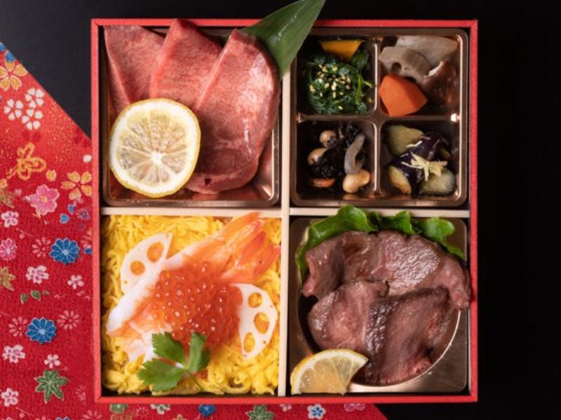 厚切り牛タンと国産牛ヒレステーキのちらし御膳