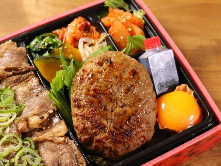 焼肉屋のハンバーグ＆タレカルビ弁当