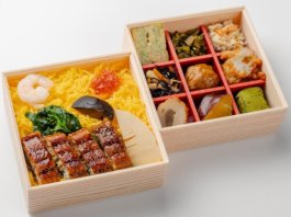 鰻ちらし寿司と彩り9升の二段弁当