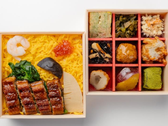 鰻ちらし寿司と彩り9升の二段弁当