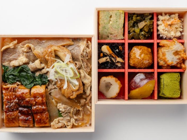 鰻ちらし・あふそや特製牛丼と彩り9升の二段弁当