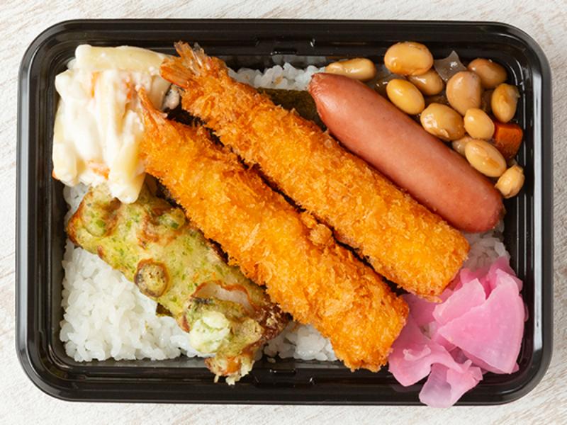 【ミニのり弁】エビフライ弁当