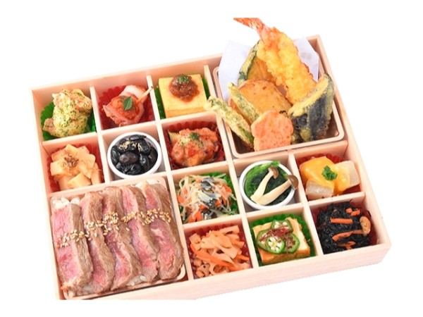 彩りステーキ重＆天ぷら御膳
