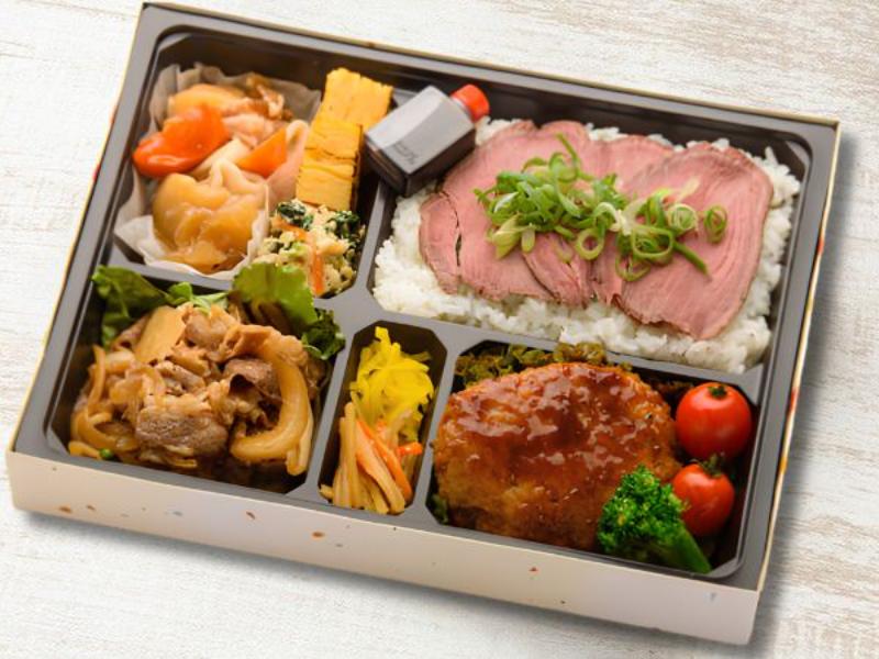 ハンバーグと豚生姜焼き弁当