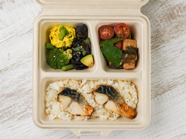 さばの塩焼きと４品目の彩り野菜デリ弁当
