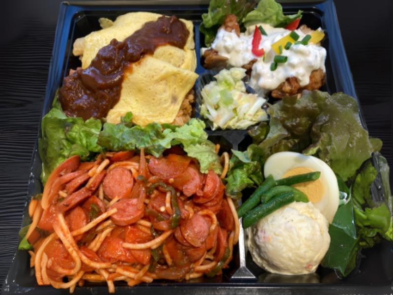ナポリタンとオムライスのあいもり弁当