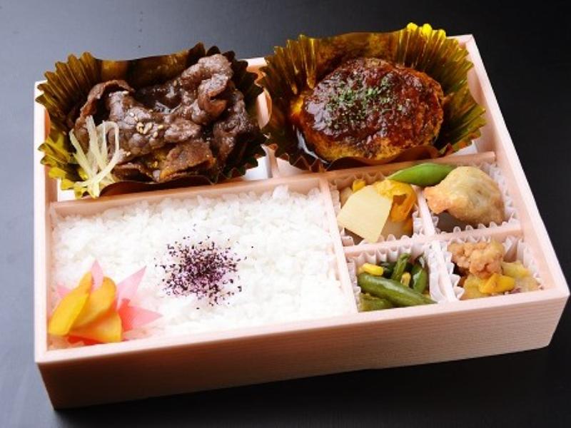 和牛焼きしゃぶ＆自家製デミグラスハンバーグ弁当