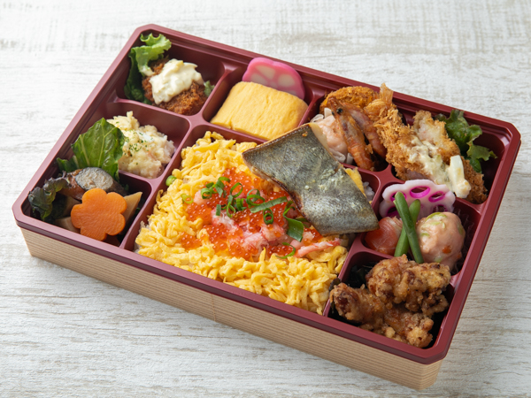 浦島太郎弁当～竜宮絵巻～銀ひらす柚子西京漬焼と紅ずわいがにのせ出汁飯の海鮮膳