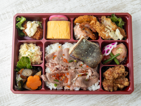 浦島太郎弁当～竜宮絵巻～銀ひらす柚子西京漬焼と和牛コーネあぶり飯の贅沢海鮮膳