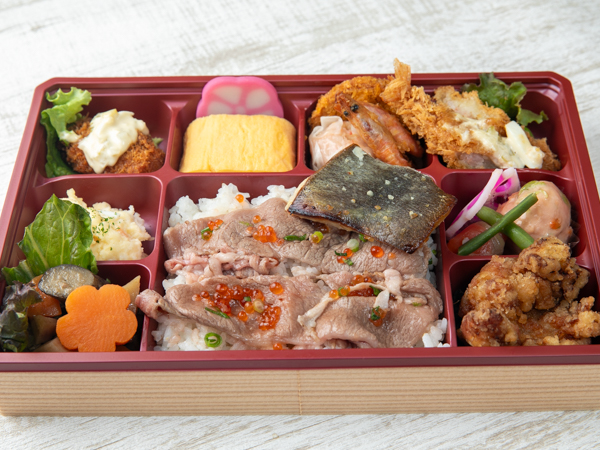 浦島太郎弁当～竜宮絵巻～銀ひらす柚子西京漬焼と和牛コーネあぶり飯の贅沢海鮮膳