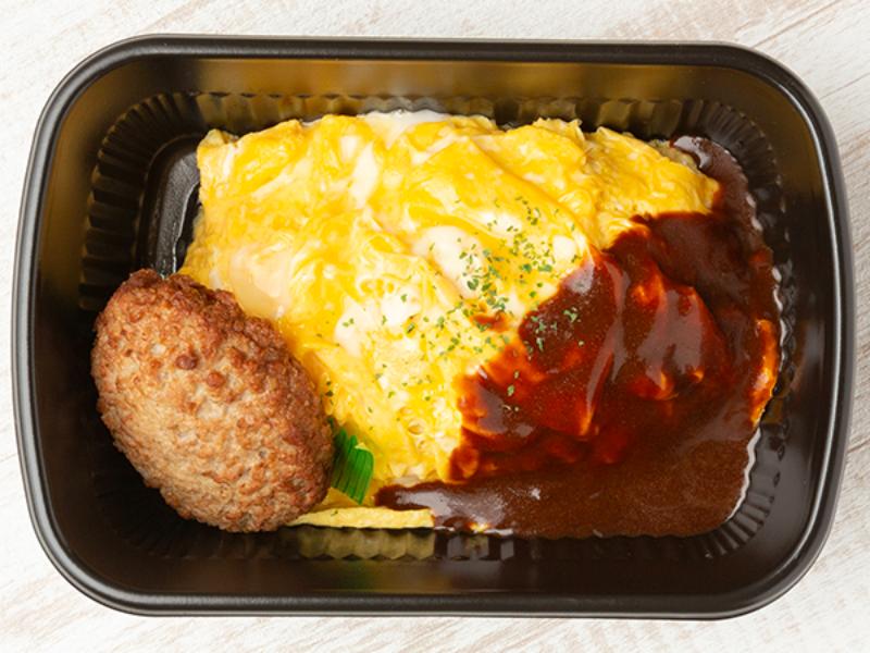 【カラアゲジャイアン】オムライス×ハンバーグ