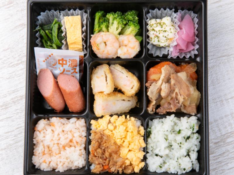 【贅沢9マス】海老カツ＆ソーセージ＆肉じゃが