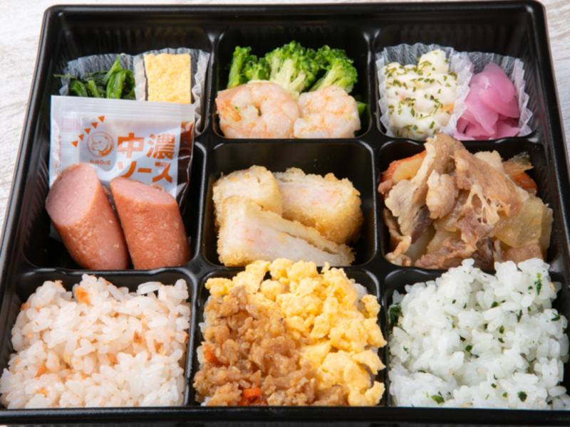 【贅沢9マス】海老カツ＆ソーセージ＆肉じゃが