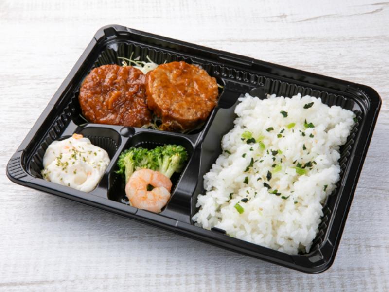 【お手軽】ハンバーグ＆海老とブロッコリー炒め