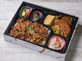 和牛焼肉とハンバーグ弁当
