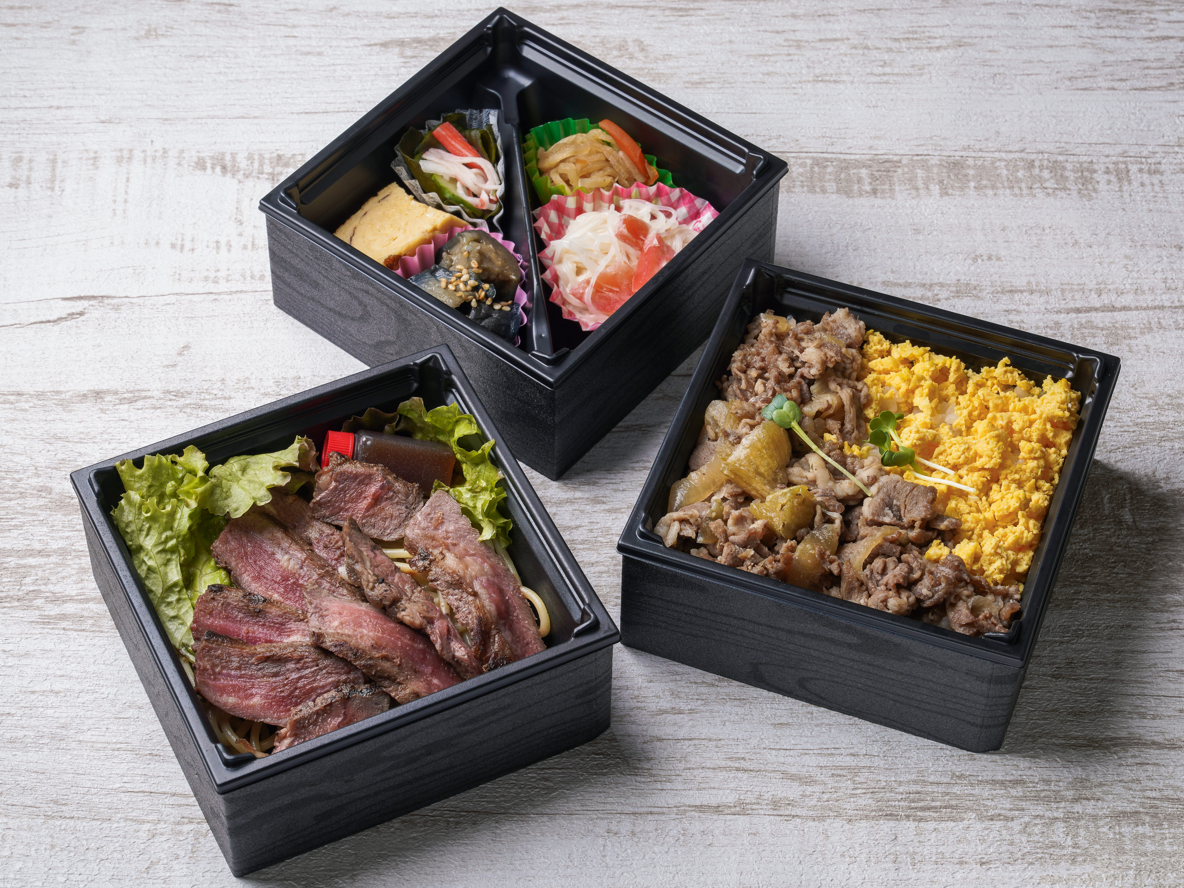 サーロインステーキ・プルコギ3段重