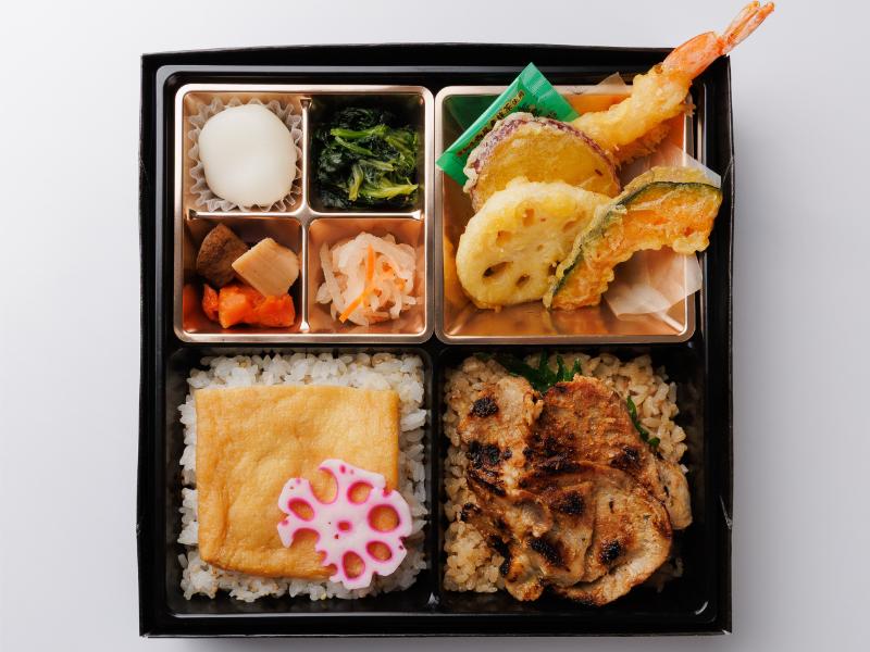 厳選豚のみそ焼きと天ぷらと出汁の幕の内御膳