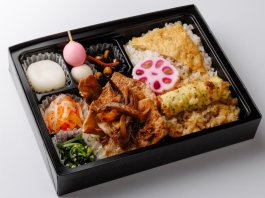 ２種ご飯と黄金比率の豚の生姜焼き弁当
