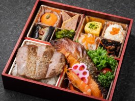 熟成サーモンとステーキ重御膳